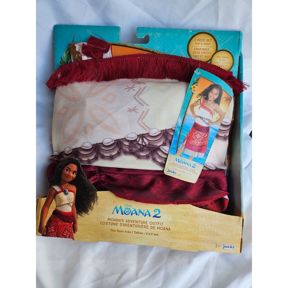Disney Moana 2 Adventure Outfit Costume - 2-pc Set - SIze 4-6x - New!